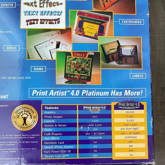 Print Artist 4.0 Platinum Sierra Home 1997 4-CD Windows 95 / Macintosh NEW - Picture 8 of 13